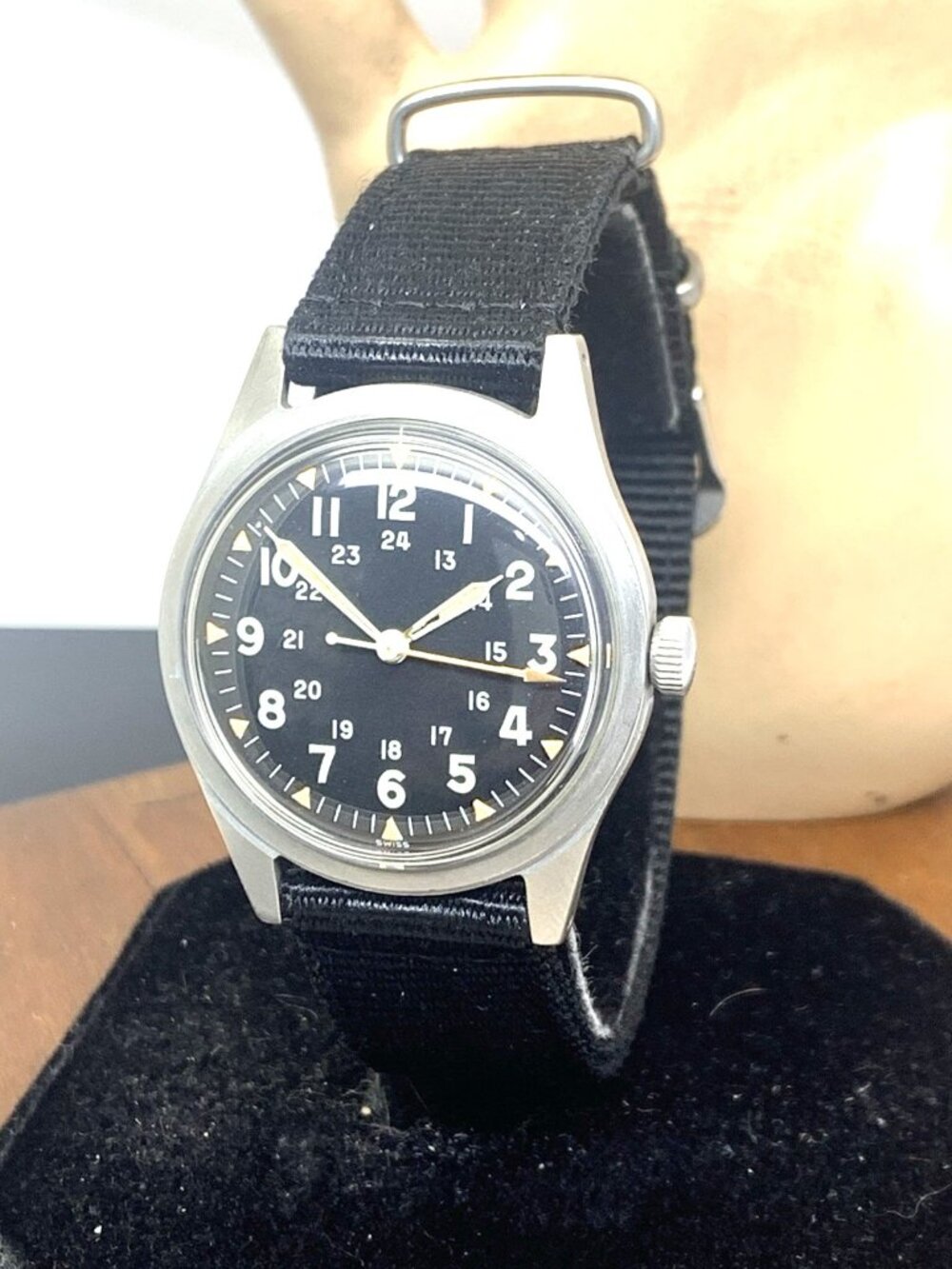 Benrus Mens Watch DTU-2A/P Vietnam Era Vintage Military Jan 1967 Nylon Band 34mm